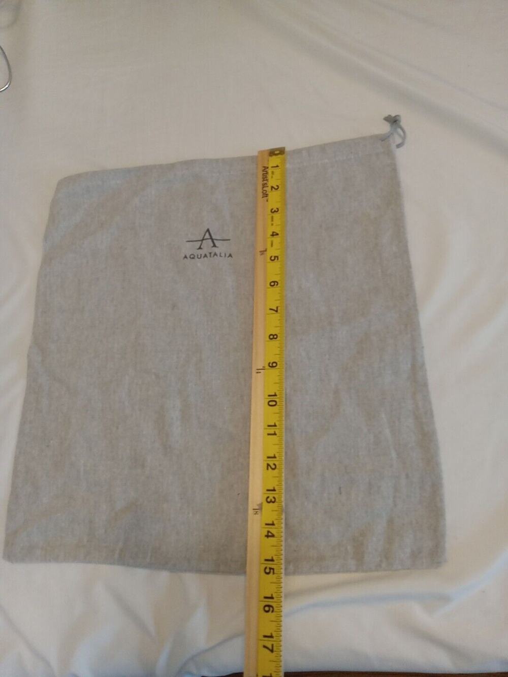 Aquatalia Light Gray Drawstring Dust Bag For Handbags / Shoes 14.5"